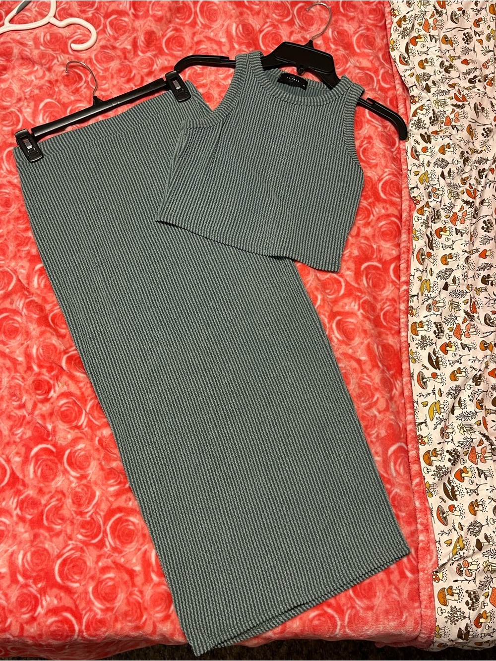 Ribbed 2 Piece Set in Sage Green
